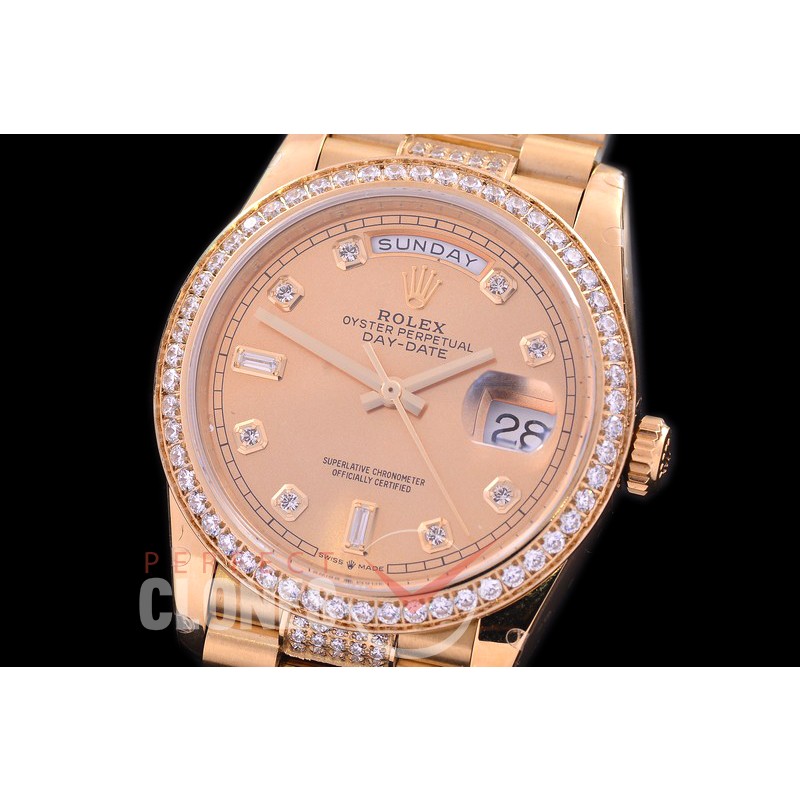 R36DDF-115D2 BP 128348RBR 2019 DayDate YG/YG Fluted/President Gold Diamonds A-2836