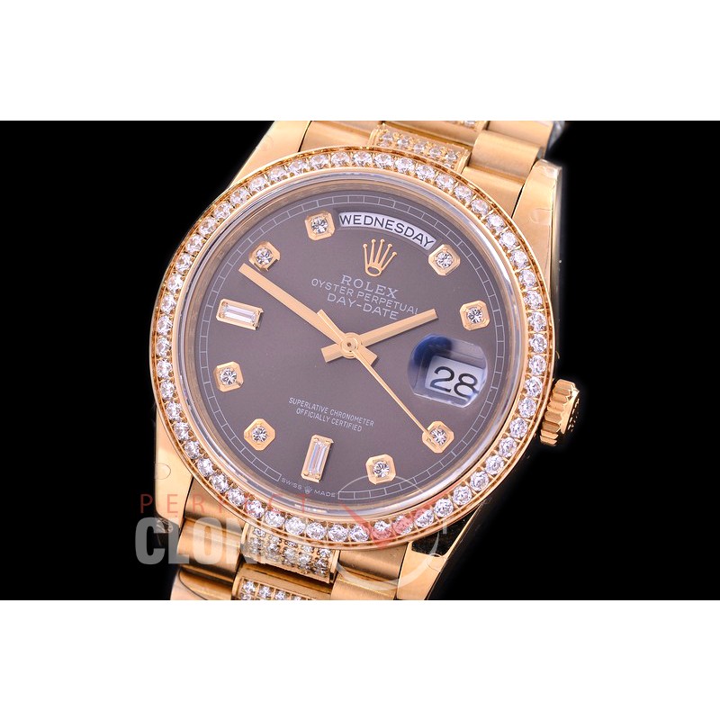 R36DDF-116D2 BP 128348RBR 2019 DayDate YG/YG Fluted/President Brown Diamonds A-2836