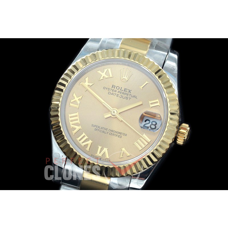 R31DJT-425 BP Datejust Midsize 278283 SS/YG Fluted/Oyster Gold Roman Asian Clone 2824