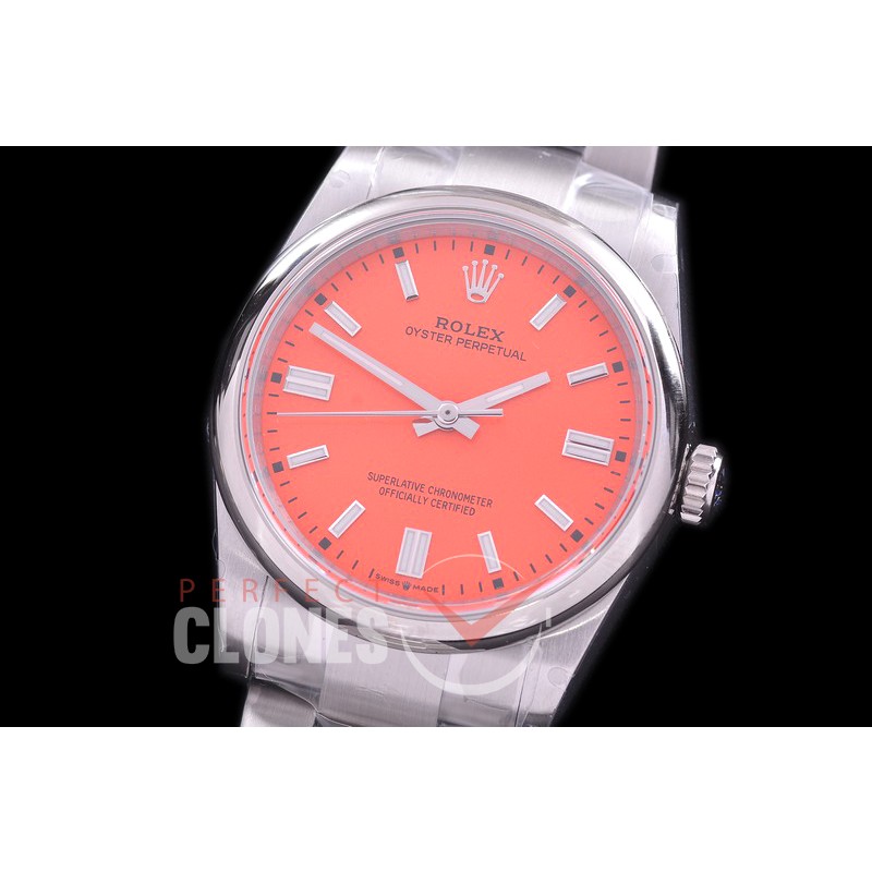 RLOY-36-105 BP Osyter Perpetual 36mm 126000 SS/SS Coral Red Sticks A-2836