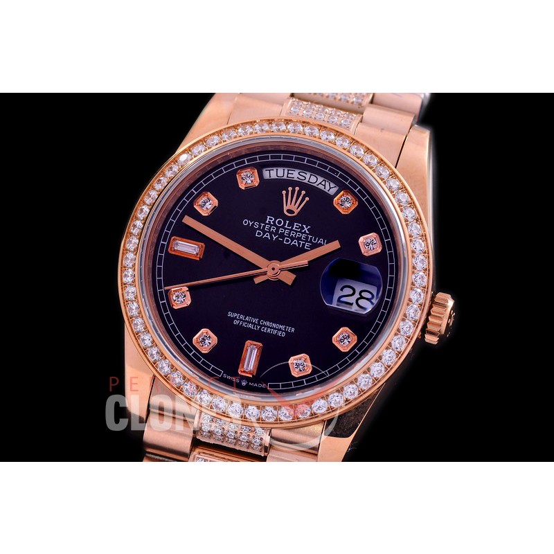 R36DDR-112D2 BP 128345RBR 2019 DayDate RG/RG Fluted/President Black Diamonds A-2836