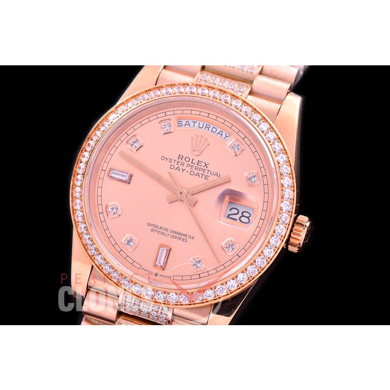 R36DDR-115D2 BP 128345RBR 2019 DayDate RG/RG Fluted/President Rose Gold Diamonds A-2836
