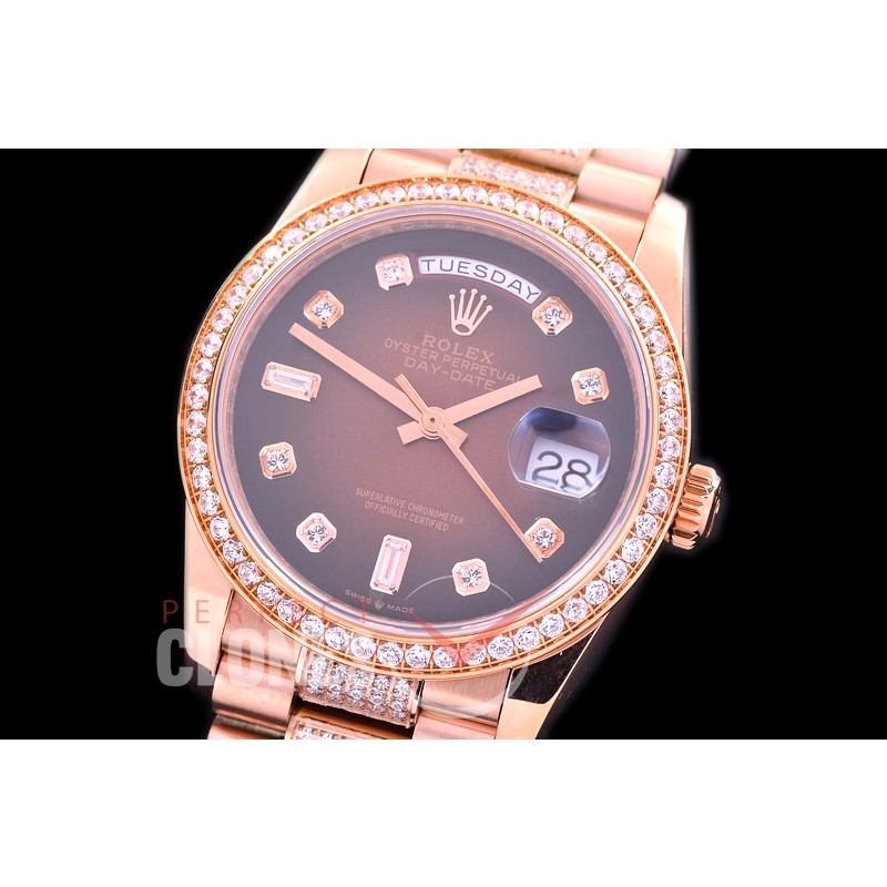 R36DDR-116D2 BP 128345RBR 2019 DayDate RG/RG Fluted/President Brown Diamonds A-2836