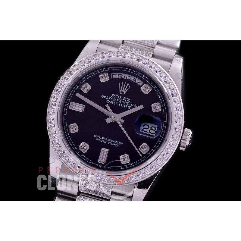 R36DDS-112D2 BP 128349RBR 2019 DayDate SS/SS Fluted/President Black Diamonds A-2836