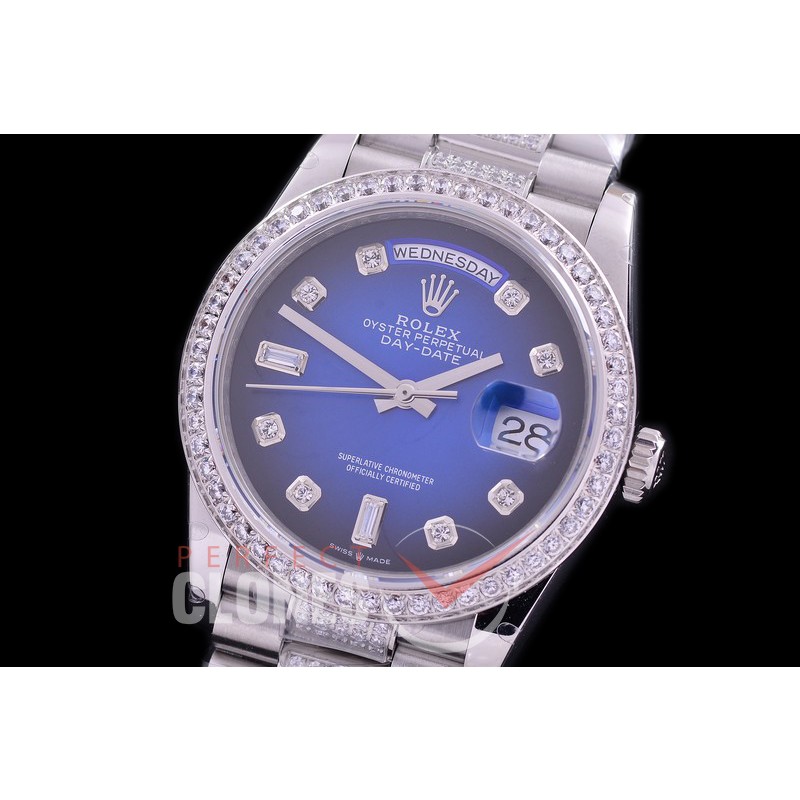 R36DDS-114D2 BP 128349RBR 2019 DayDate SS/SS Fluted/President Blue Diamonds A-2836