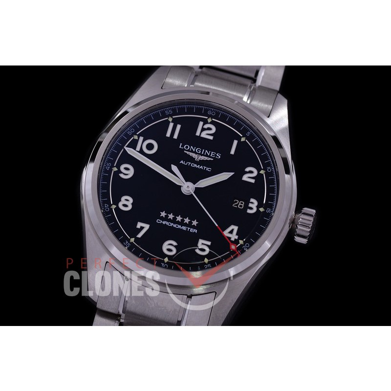 0 0 0 LG-SPW-102 CF Spirit Pilot's Watch Automatic SS/SS Black Numerals Asian Clone 2892
