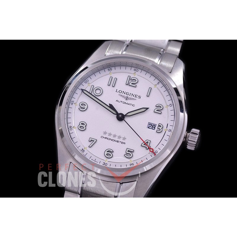 0 0 0 LG-SPW-101 CF Spirit Pilot's Watch Automatic SS/SS White Numerals Asian Clone 2892