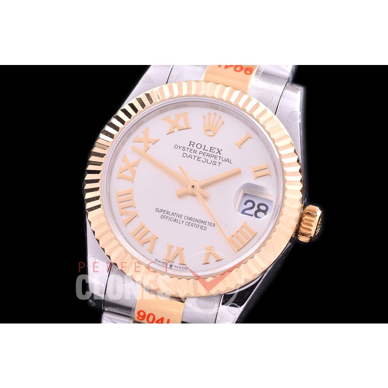 R31DJT-170 GMF 904 Steel Datejust Midsize 278273 SS/YG Fluted/Oyster Silver Roman Asian Clone 2824 