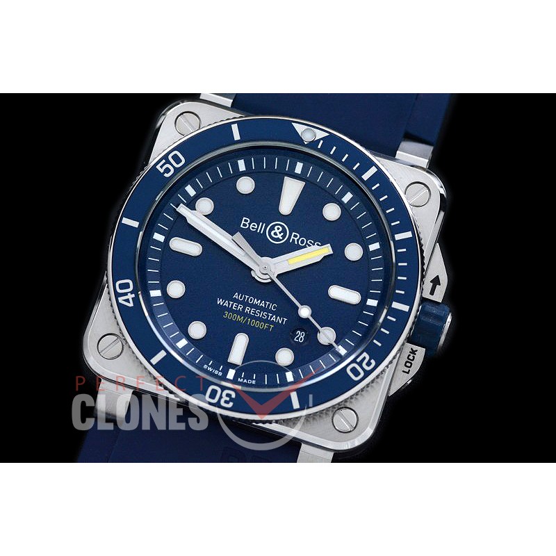 0 0 0 BR03-92-022 BR03-92 Diver SS/RU Blue Miyota 9015 