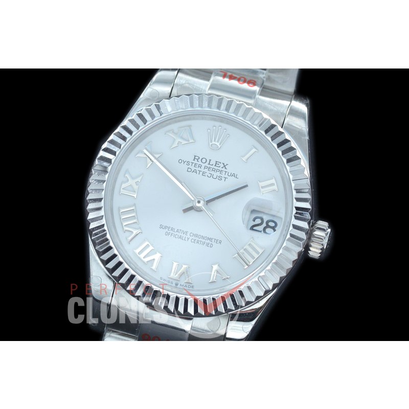 R31DJS-171 GMF 904 Steel Datejust Midsize 278274 SS/SS Fluted/Oyster White Roman Asian Clone 2824