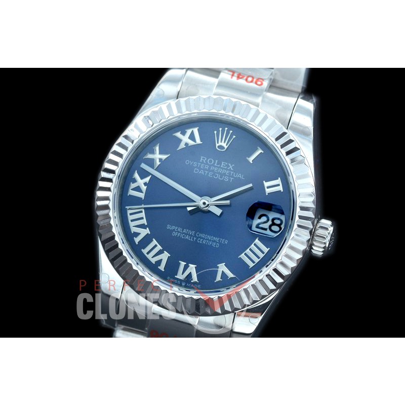 R31DJS-174 GMF 904 Steel Datejust Midsize 278274 SS/SS Fluted/Oyster Blue Roman Asian Clone 2824