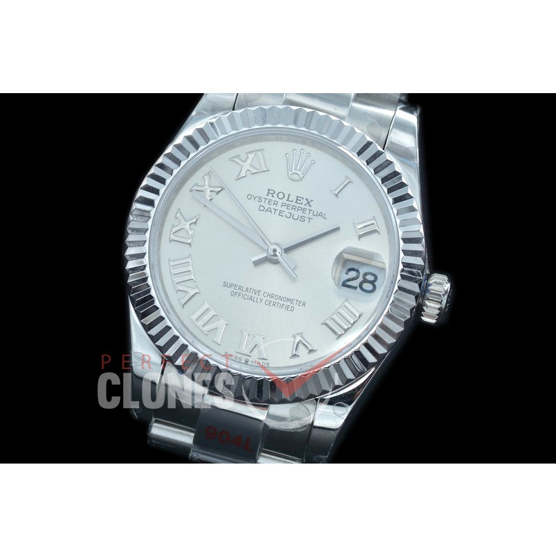 R31DJS-170 GMF 904 Steel Datejust Midsize 278274 SS/SS Fluted/Oyster Silver Roman Asian Clone 2824