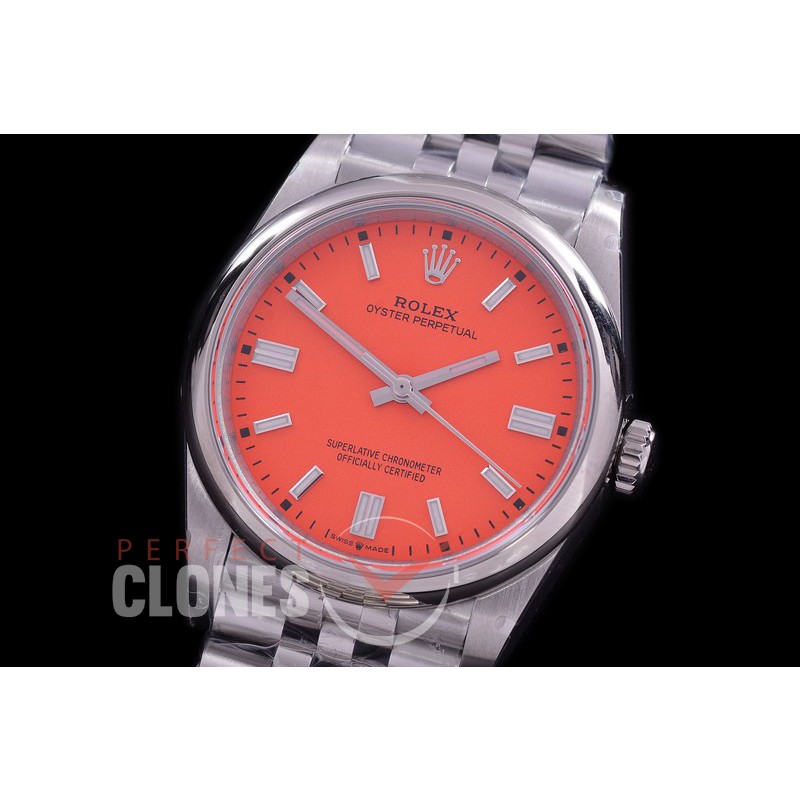 RLOY-36-115 BP Osyter Perpetual 36mm 126000 SS/SS Coral Red Sticks A-2836