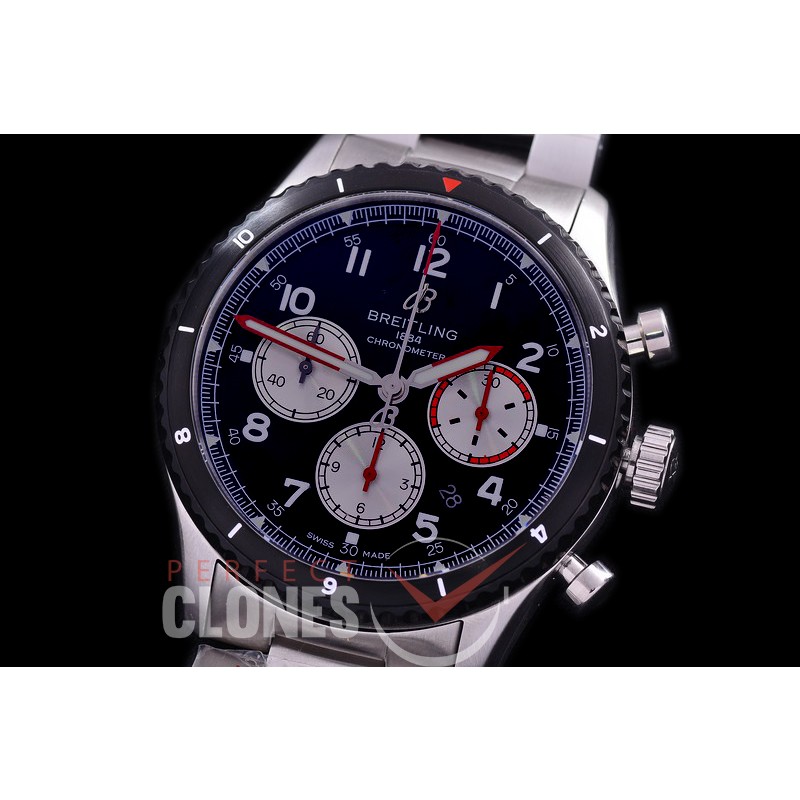 BL-AV8-102S Aviator 8 B01 Chronograph 43 Mosquito SS/SS Black A-7750 