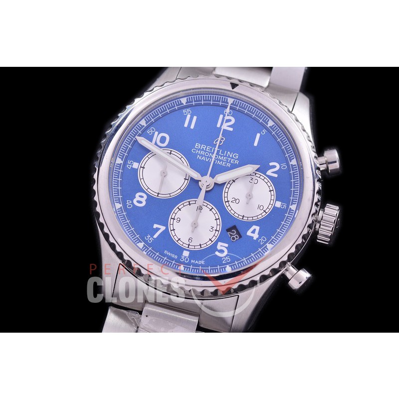 BL-AV8-108S Aviator 8 B01 Chronograph 43 Mosquito SS/SS Blue A-7750 