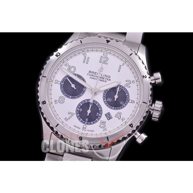 BL-AV8-106S Aviator 8 B01 Chronograph 43 Mosquito SS/SS White A-7750 