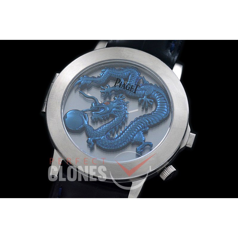 0 0 0 PI-ALP-103 Altiplano Double Jeu Dragon Limited Ed SS/LE Blue Jap Quartz 