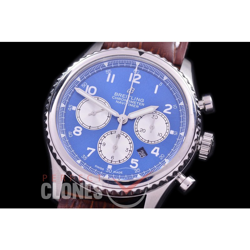 BL-AV8-108 Aviator 8 B01 Chronograph 43 Mosquito SS/LE Blue A-7750 