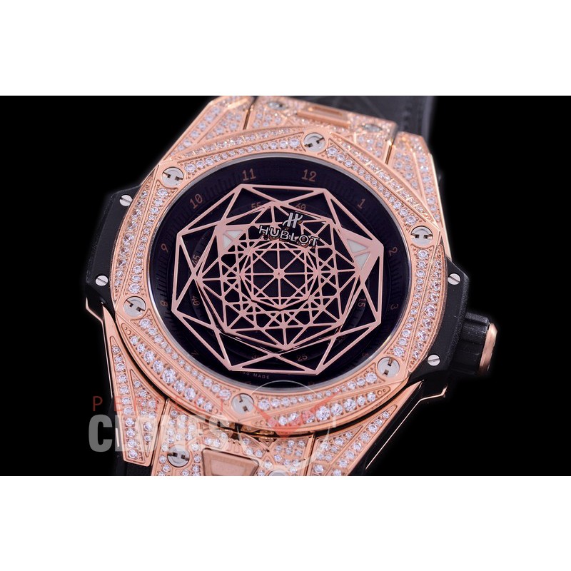 HB-SB-112D DF Big Bang Sang Bleu 45mm RG/LE Black Miyota 8215 Modified 