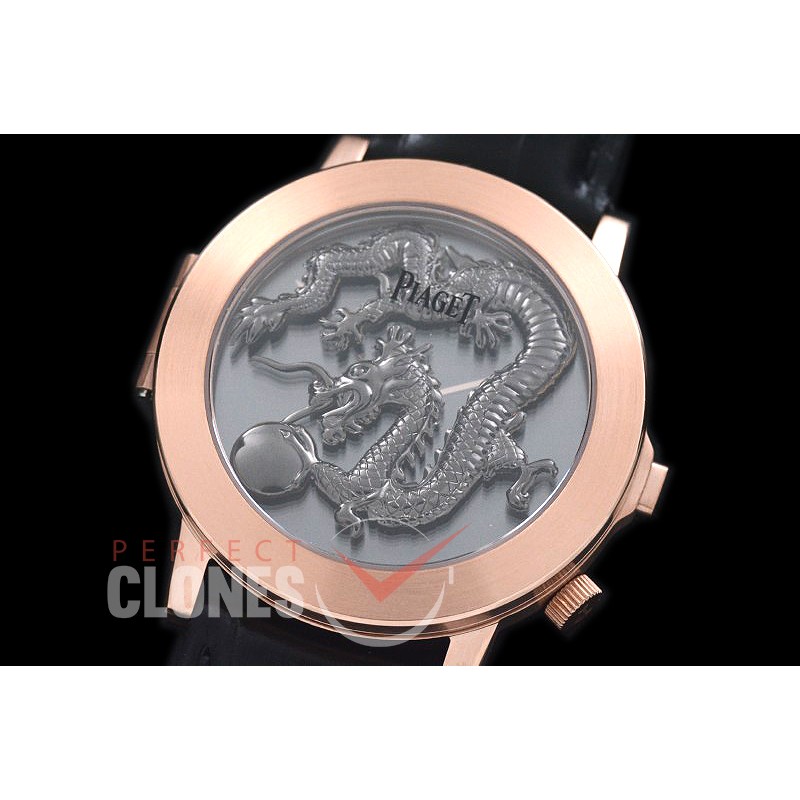 0 0 0 PI-ALP-107 Altiplano Double Jeu Dragon Limited Ed RG/LE Black Jap Quartz