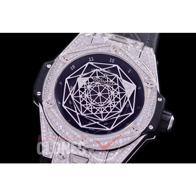 HB-SB-102D DF Big Bang Sang Bleu 45mm SS/LE Black Miyota 8215 Modified 