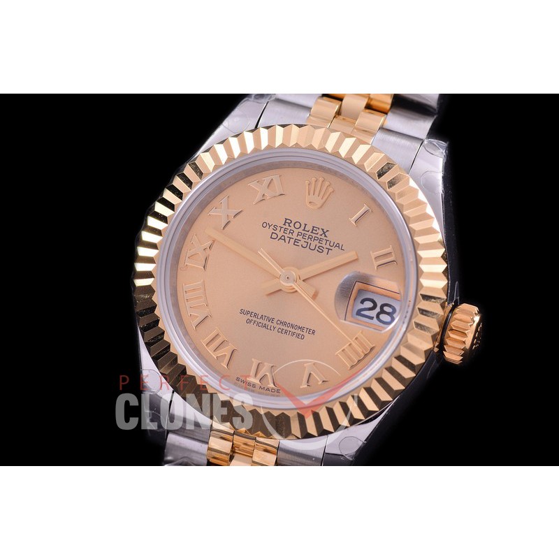 R28DJT-425J BP Datejust 28mm Ladies 279173 SS/YG Fluted/Jubilee Gold Roman Eta 2671