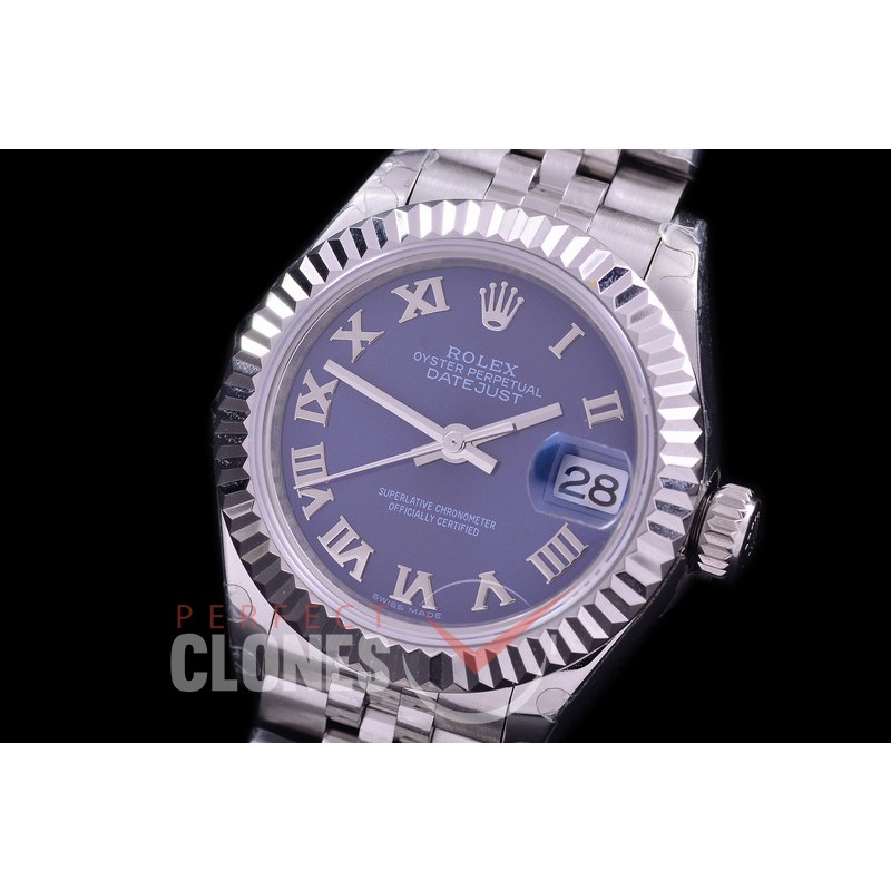 R28DJS-424J BP Datejust 28mm Ladies 279174 SS/SS Fluted/Jubilee Blue Roman Eta 2671