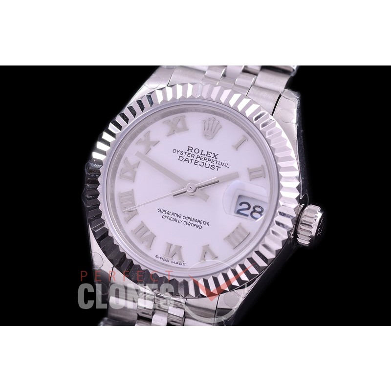 R28DJS-421J BP Datejust 28mm Ladies 279174 SS/SS Fluted/Jubilee White Roman Eta 2671