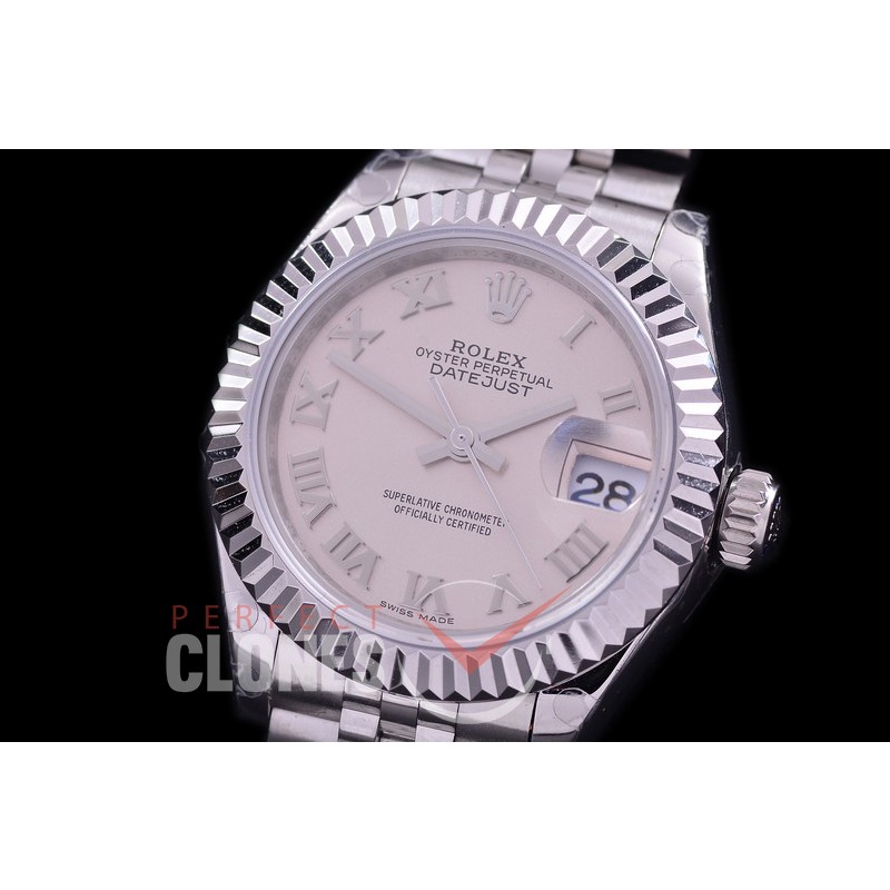 R28DJS-420J BP Datejust 28mm Ladies 279174 SS/SS Fluted/Jubilee Silver Roman Eta 2671