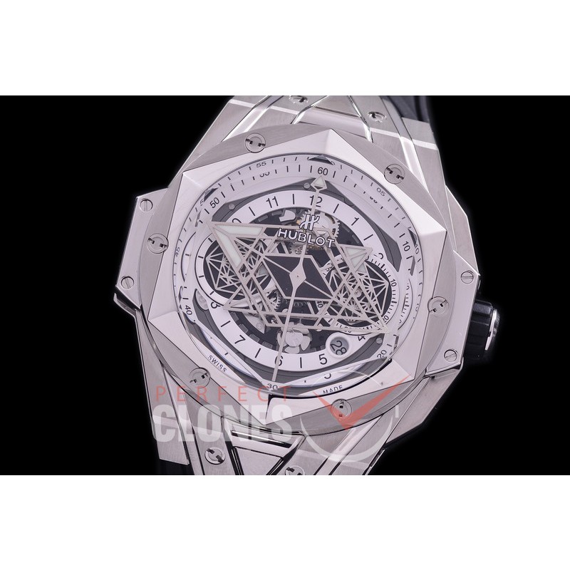 HB-SBC-101 DF Big Bang Sang Bleu Chronograph 45mm SS/RU White A-7750 Modified