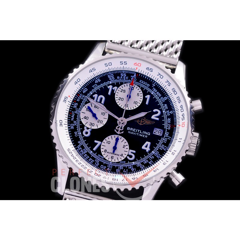 0 0 0 0 0 0 BLNVC-41-102M ANF/OXF Navitimer 41mm Chronograph SS/ME Black Num A-7750 28800