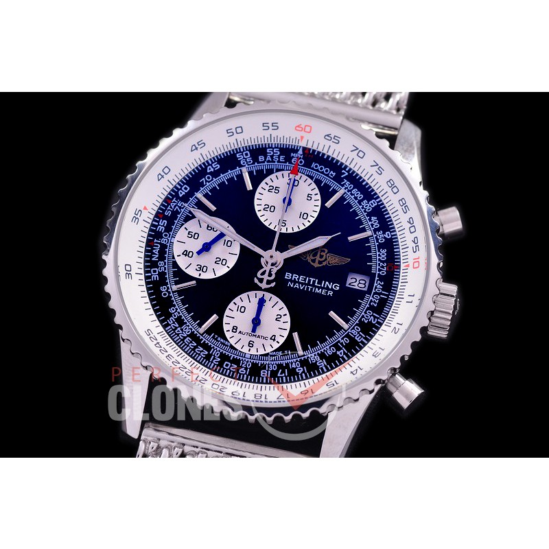 0 0 0 0 0 0 BLNVC-41-107M ANF/OXF Navitimer 41mm Chronograph SS/ME Black Sticks A-7750 28800