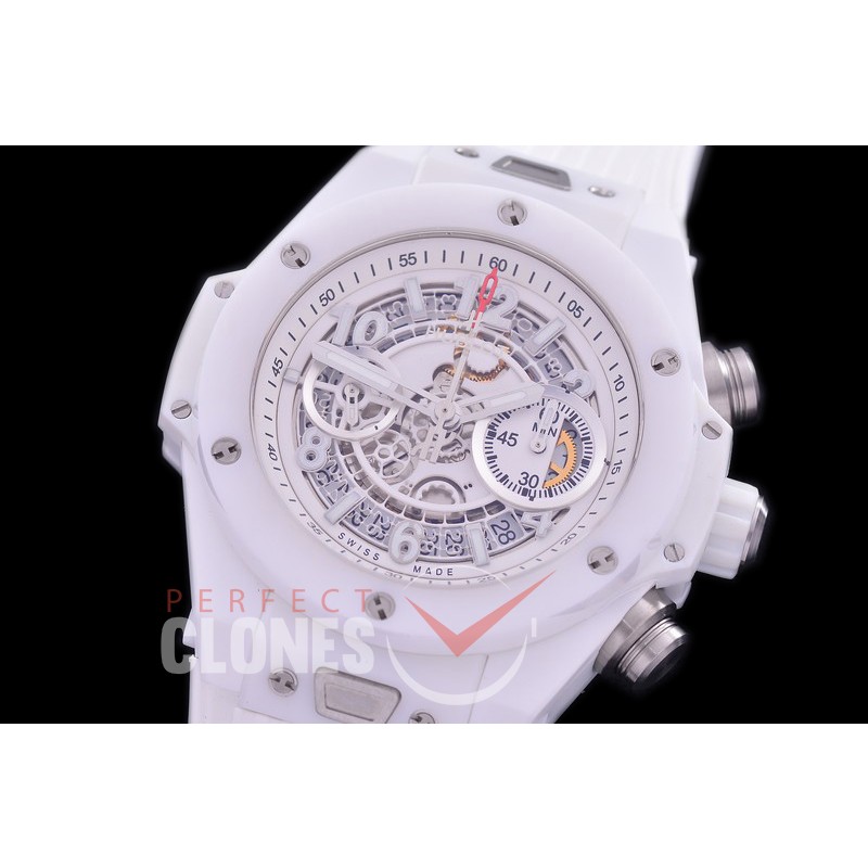 HB45-016W Big Bang Unico Matte CER/RU White Skeleton Asian 7750 28800
