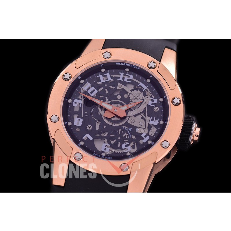 RM063-01-011 Green-F RM063-01 Dizzy Hands RG/RU Black Skeleton Asian Clone CRMA3 Movement 