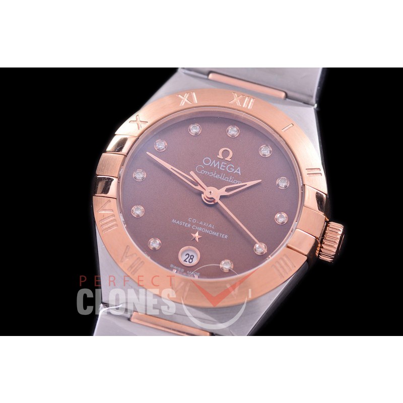 0 OMCON-29-155 Constellation Automatic Date 29mm SS/RG Brown Dial Eta 2688 Mod to Calibre 8700