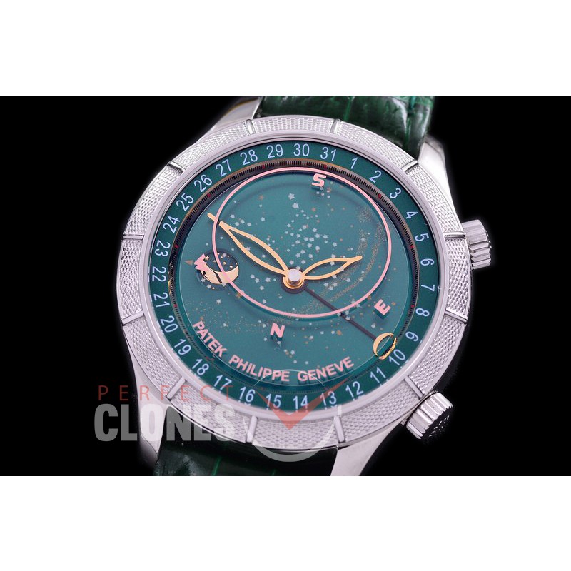0 0 0 PPSM-6102-063 ARF 6102R Sky Moon Celestial Automatic SS/LE Green Asian Customized