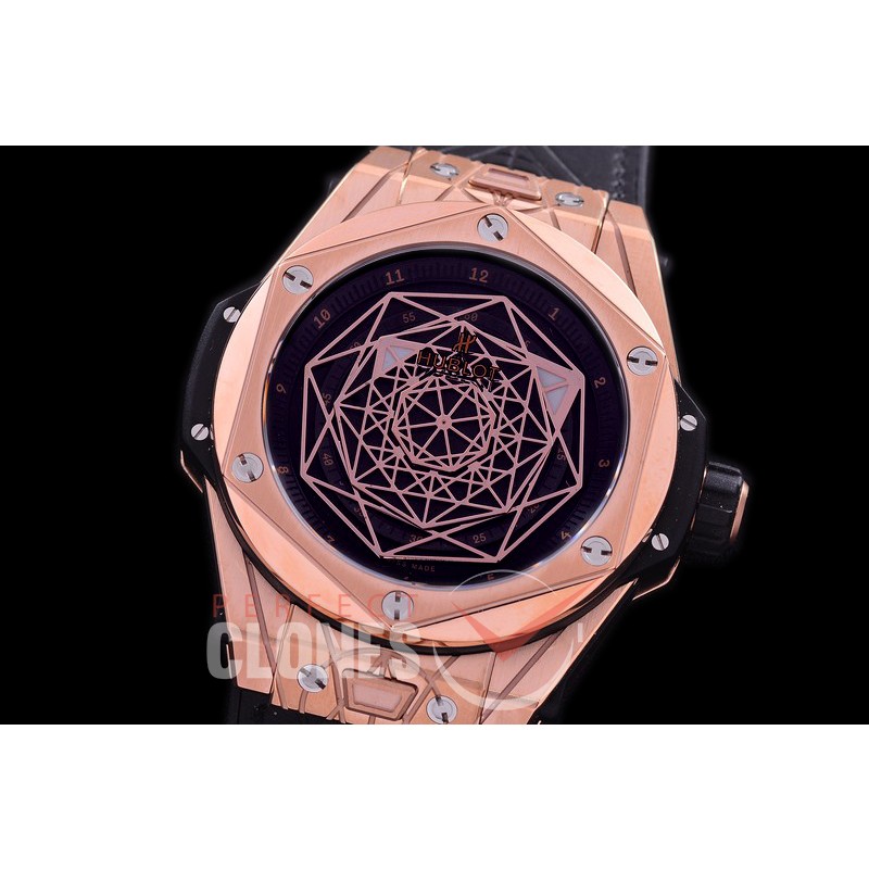 HB-SB-062 HRF Big Bang Sang Bleu 45mm RG/LE Black Miyota 8215 Modified