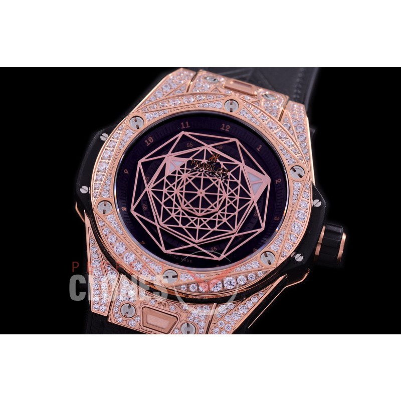 HB-SB-062D HRF Big Bang Sang Bleu 45mm RG/LE Black Miyota 8215 Modified