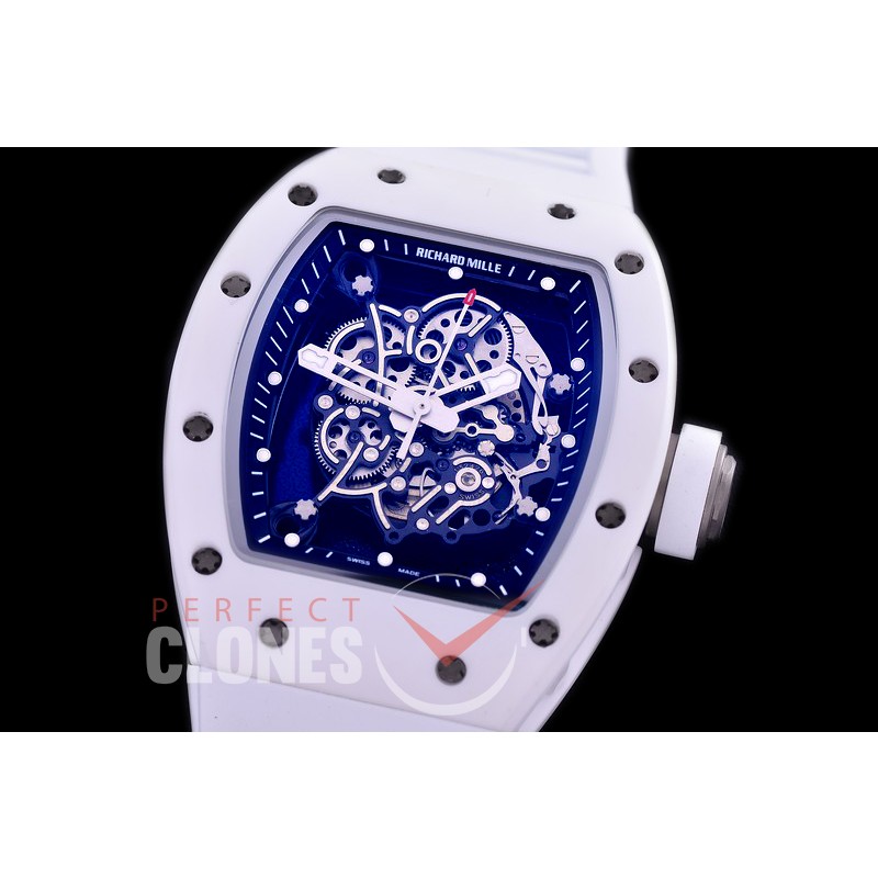0 0 0 0 RM055-01-021 ZF RM055 Bubba Watson White Ceramic Limited Edition CER/RU Skeleton M8215 Mod