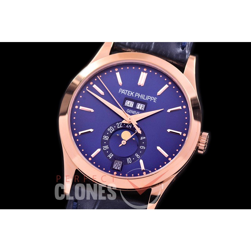 PP-5396-113L ARF Complications 5396 Annual Calender RG/LE Blue Miyota 9100 Mod to Calibre 324