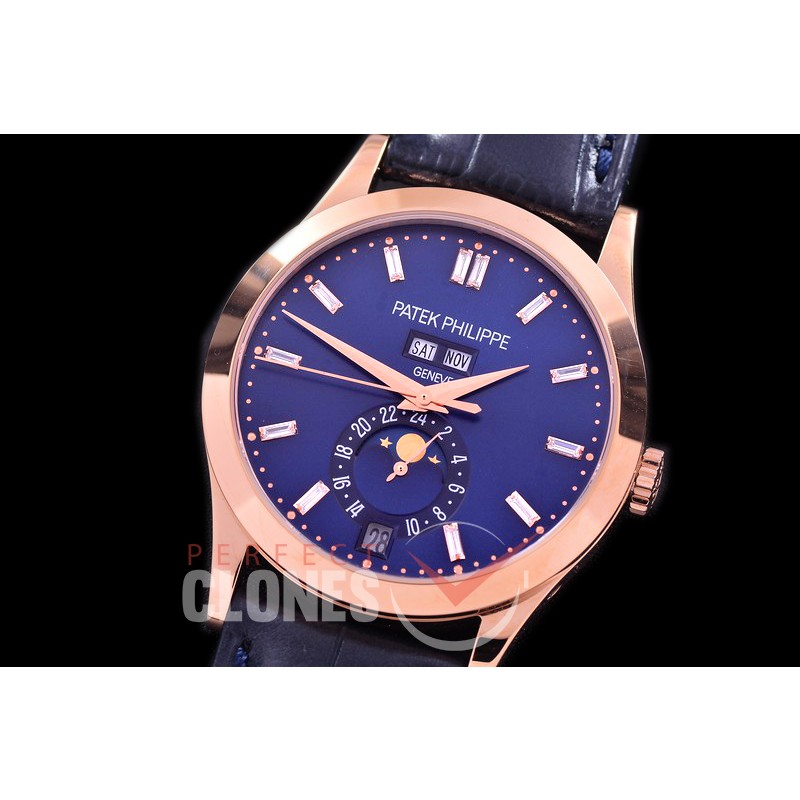 PP-5396-113L-D ARF Complications 5396 Annual Calender RG/LE Blue Miyota 9100 Mod to Calibre 324