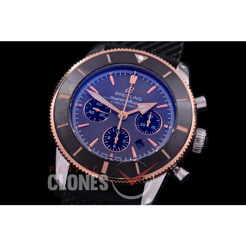 0 0 BLSF-HC46-111R ANF/OXF Superocean Heritage Chronograph SS/RU Black A-7750