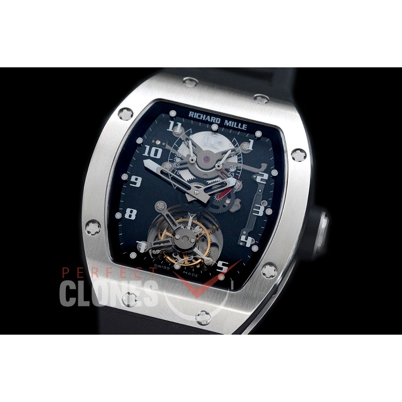 RM001-102 RM001 Tourbillon Polished SS/RU Dark Grey Asian Bridge Tourbillon 