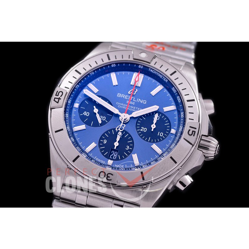 BLSCB01-42-104 GF Super Chronomat 42 Chrono SS/SS Blue Sticks A-7750 28800