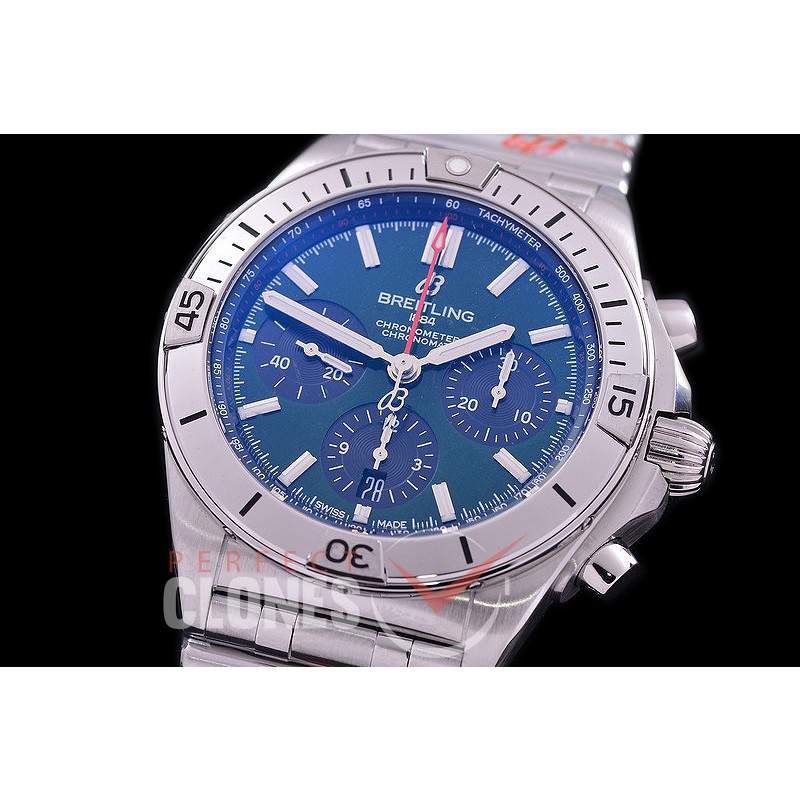 BLSCB01-42-103 GF Super Chronomat 42 Chrono SS/SS Green Sticks A-7750 28800