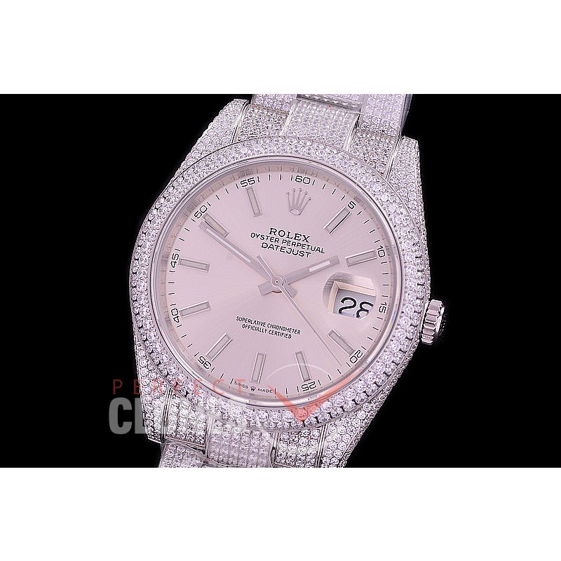 0 0 R41DJS-010 BP 904L Steel 126334 Diam/Oyster SS/SS/Diam Silver Sticks Asian 2824