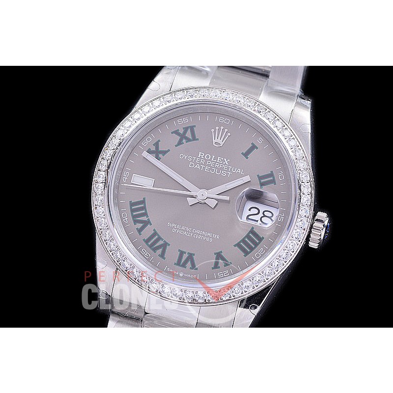 R36DJS-580Z BP Datejust 36 126234 SS/SS Diam/Oyster 2021 Grey/Green Roman A-2824