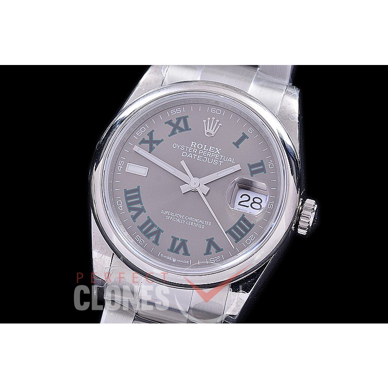 R36DJS-580S BP Datejust 36 126234 SS/SS Smooth/Oyster 2021 Grey/Green Roman A-2824