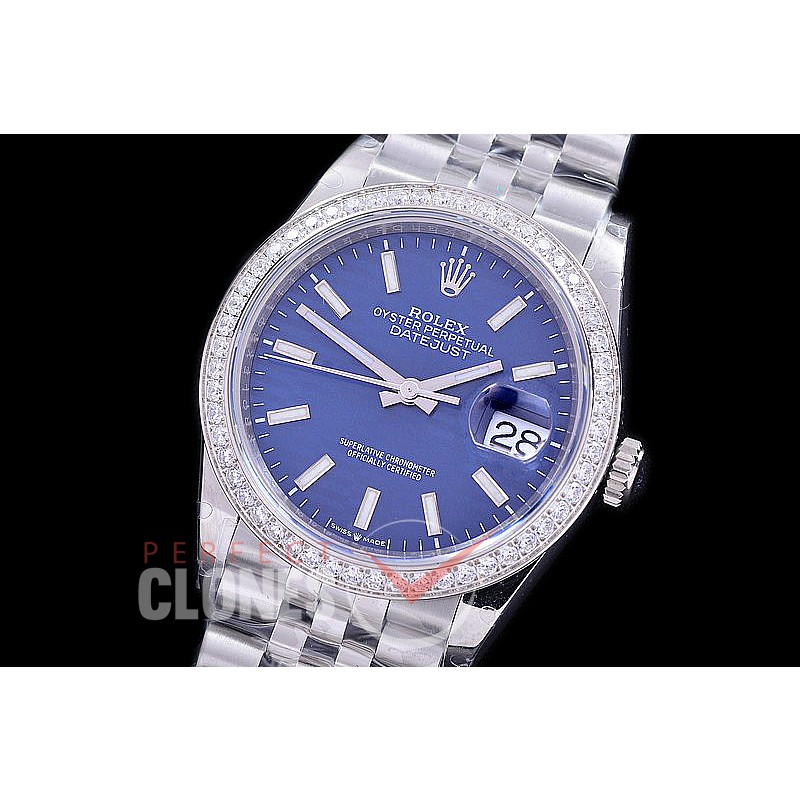 R36DJS-531Z BP Datejust 36 126234 SS/SS Diam/Jubilee 2021 Blue Fluted Sticks A-2824