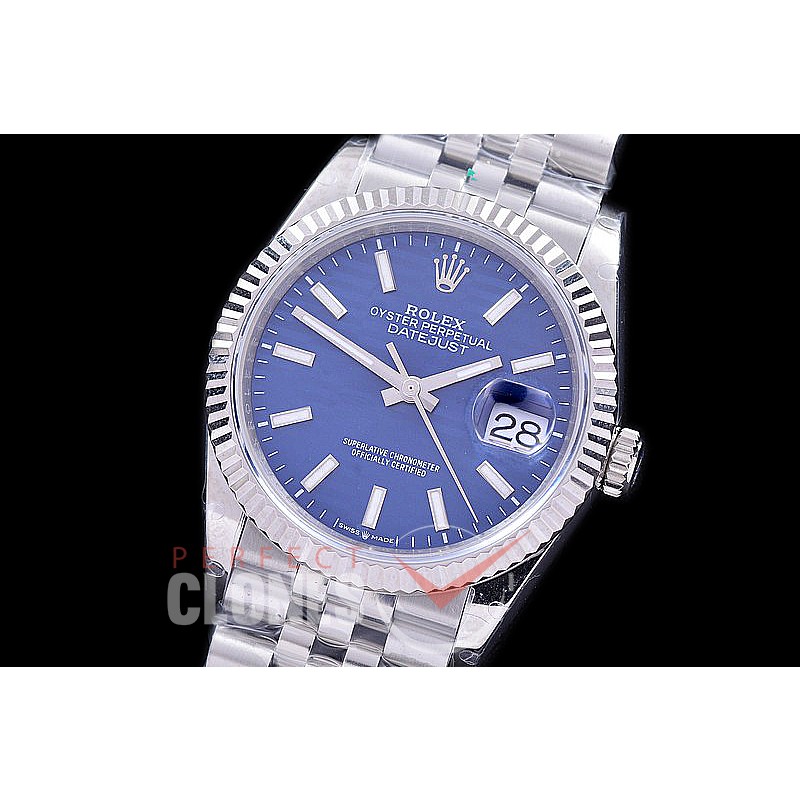 R36DJS-531 BP Datejust 36 126234 SS/SS Fluted/Jubilee 2021 Blue Fluted Sticks A-2824